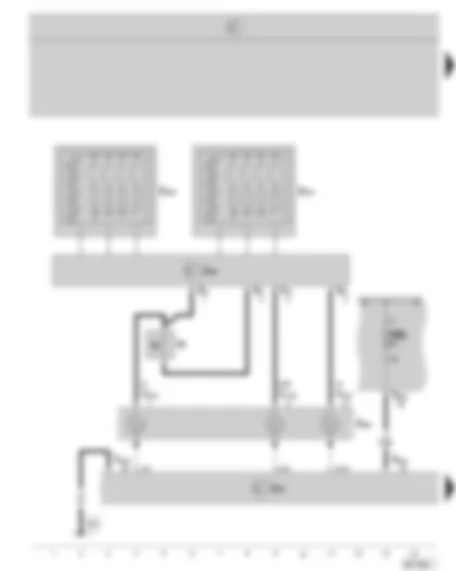 Wiring Diagram  SKODA OCTAVIA II 2008 - Multi-function buttons in steering wheel - multi-function steering wheel control unit - steering column electronics control unit - coil - E box - (not valid for 2.0 ltr./147 kW)
