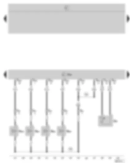 Wiring Diagram  SKODA OCTAVIA II 2007 - Diesel direct injection system control unit - fuel temperature sender - unit injector valves