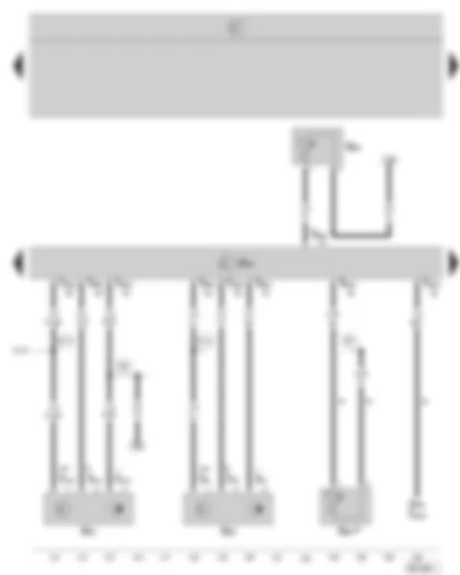 Wiring Diagram  SKODA OCTAVIA II 2007 - Engine control unit - engine speed sender - camshaft position sender - coolant temperature sender - coolant temperature sender at radiator outlet