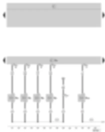 Wiring Diagram  SKODA OCTAVIA II 2007 - Simos control unit - injection valves - variable intake manifold change-over valve