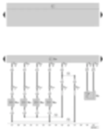 Wiring Diagram  SKODA OCTAVIA II 2008 - Diesel direct injection system control unit - fuel temperature sender - unit injector valves