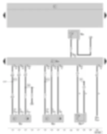 Wiring Diagram  SKODA OCTAVIA II 2008 - Engine control unit - engine speed sender - camshaft position sender - coolant temperature sender - coolant temperature sender at radiator outlet