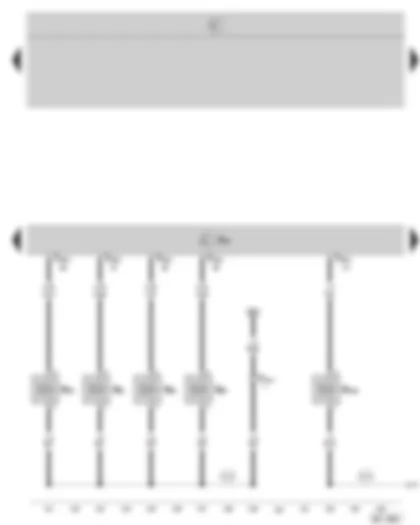 Wiring Diagram  SKODA OCTAVIA II 2008 - Simos control unit - injection valves - variable intake manifold change-over valve