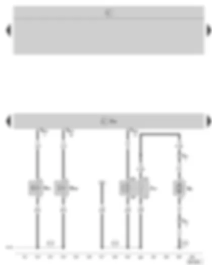 Wiring Diagram  SKODA OCTAVIA II 2008 - Motronic control unit - continued coolant circulation relay - charge pressure control solenoid valve - turbocharger divert air valve - continued circulation of coolant pump
