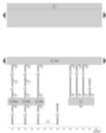 Wiring Diagram  SKODA OCTAVIA II 2008 - Diesel direct injection system control unit - air mass meter - exhaust gas recirculation valve - charge pressure control solenoid valve - variable intake manifold flap change-over valve