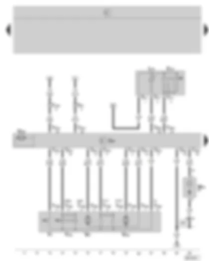 Wiring Diagram  SKODA OCTAVIA II 2008 - Door control unit - front passenger side - central locking lock unit - front passenger side - window regulator switch in front passenger door - window regulator motor - front passenger side - front right entry light