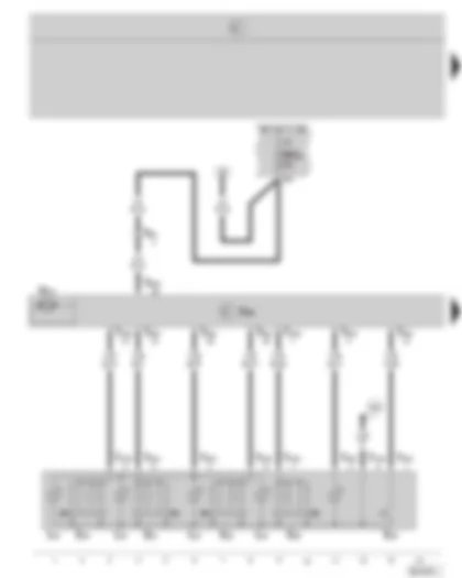 Wiring Diagram  SKODA OCTAVIA II 2008 - Door control unit - driver side - central switch for window regulators - window regulator motor - driver side - fuse holder