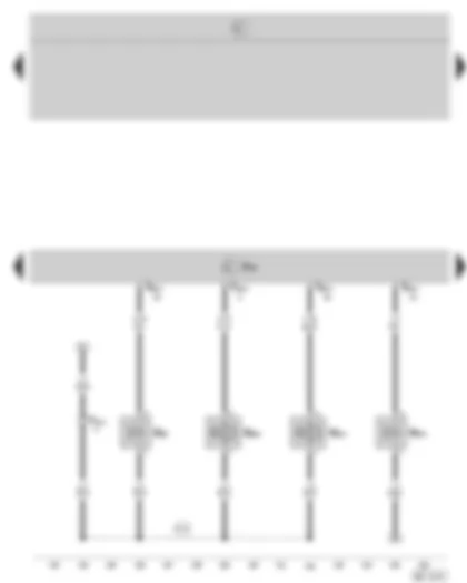 Wiring Diagram  SKODA OCTAVIA II 2008 - Motronic control unit - activated charcoal filter system solenoid valve - camshaft adjustment valve -1- - fuel pressure regulating valve - intake manifold flap valve