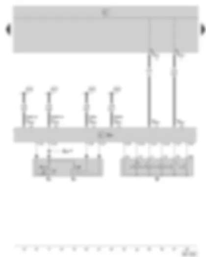 Wiring Diagram  SKODA OCTAVIA II 2008 - Steering column electronics control unit - ignition starter switch - turn signal switch - headlight dipper/flasher switch