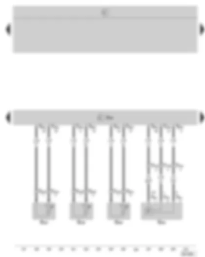 Wiring Diagram  SKODA OCTAVIA II 2008 - Diesel direct injection system control unit - exhaust gas pressure sensor -1- - exhaust gas temperature sender -1- - exhaust gas temperature sender -2- - exhaust gas temperature sender -3-