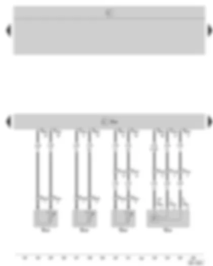 Wiring Diagram  SKODA OCTAVIA II 2008 - Diesel direct injection system control unit - exhaust gas pressure sensor -1- - exhaust gas temperature sender -1- - exhaust gas temperature sender -2- - exhaust gas temperature sender -3-
