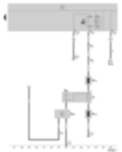 Wiring Diagram  SKODA OCTAVIA II 2008 - Radio aerial 2 - aerial module - frequency filter for frequency modulation (FM) - heated rear window - (optional equipment for tailgate vehicles)