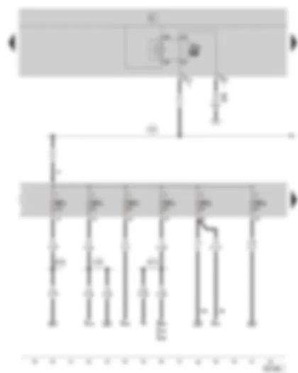 Wiring Diagram  SKODA OCTAVIA II 2008 - Terminal 15 voltage supply relay - fuse holder