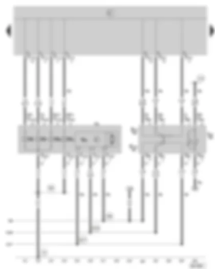 Wiring Diagram  SKODA OCTAVIA II 2008 - Right headlight - illumination regulator - switches and instruments - headlight range control adjuster