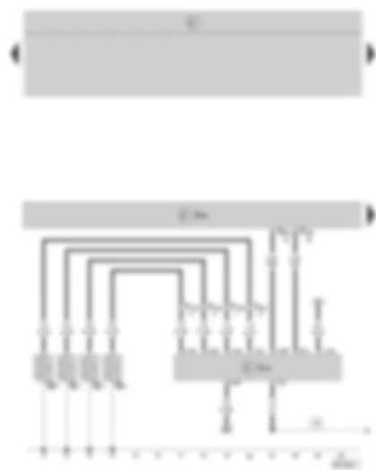 Wiring Diagram  SKODA OCTAVIA II 2008 - Diesel direct injection system control unit - automatic glow period control unit - glow plugs