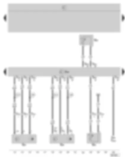 Wiring Diagram  SKODA OCTAVIA II 2008 - Diesel direct injection system control unit - engine speed sender - camshaft position sender - coolant temperature sender - coolant temperature sender at radiator outlet