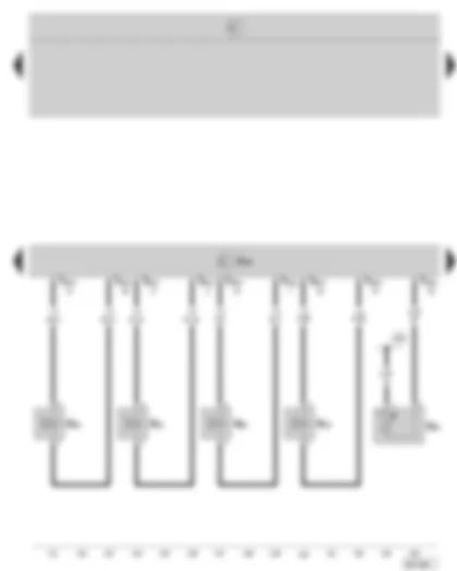 Wiring Diagram  SKODA OCTAVIA II 2008 - Diesel direct injection system control unit - fuel temperature sender - injection valves