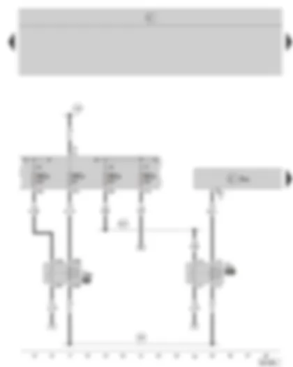 Wiring Diagram  SKODA OCTAVIA II 2008 - Additional heater control unit - fresh air blower relay - auxiliary heater operation relay - fuse holder