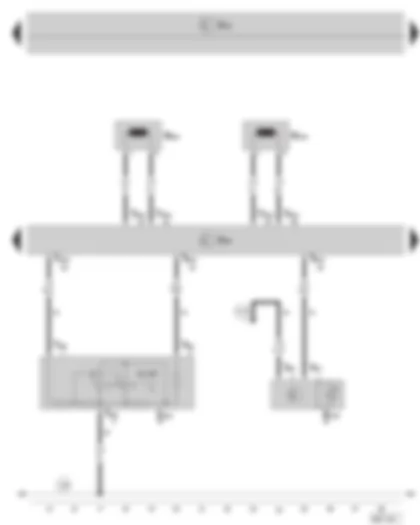 Wiring Diagram  SKODA OCTAVIA II 2009 - Airbag control unit - belt tensioner igniter - driver side - belt tensioner igniter - front passenger side - airbag disabling key switch - front passenger side - airbag warning lamp off -  front passenger side