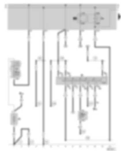 Wiring Diagram  SKODA OCTAVIA 1997 - Battery - ignition/starter switch - X contact relief relay - fuse holder on the battery