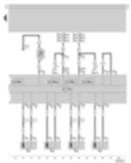 Wiring Diagram  SKODA OCTAVIA 1998 - ABS control unit - speed sensor - fuse holder