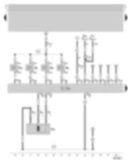 Wiring Diagram  SKODA OCTAVIA 1998 - Motronic control unit - injection valves - engine speed sender