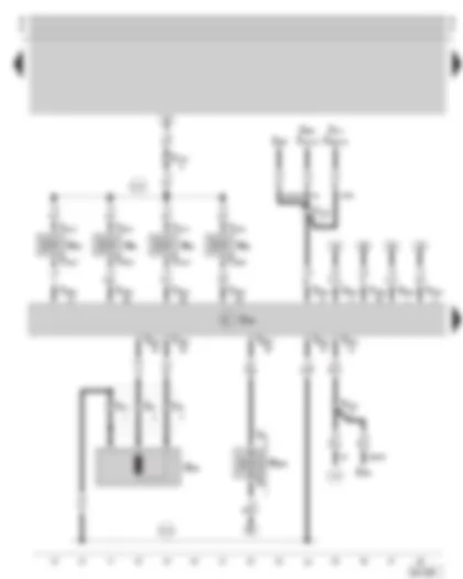 Wiring Diagram  SKODA OCTAVIA 1999 - Motronic control unit - injection valves - engine speed sender - camshaft timing adjustment valve