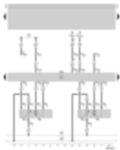 Wiring Diagram  SKODA OCTAVIA 1999 - Climatronic control unit - central flap control motor - footwell/defroster flap control motor