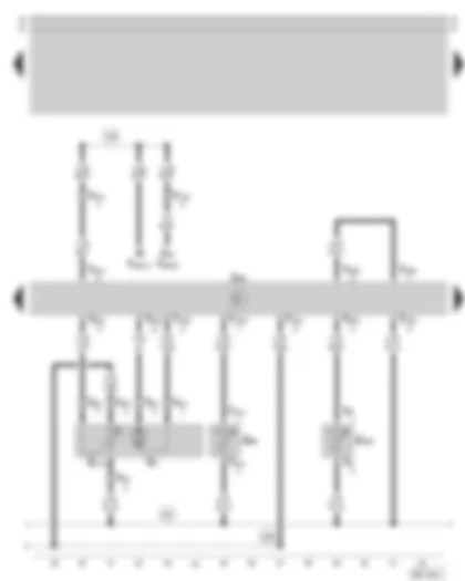 Wiring Diagram  SKODA OCTAVIA 1999 - Climatronic control unit - air flow flap control motor - fresh air intake duct temperature sensor - vent temperature sender - footwell