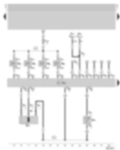Wiring Diagram  SKODA OCTAVIA 1997 - Simos control unit - injection valves - temperature sensor - engine speed sender