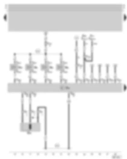 Wiring Diagram  SKODA OCTAVIA 1998 - Simos control unit - injection valves - engine speed sender