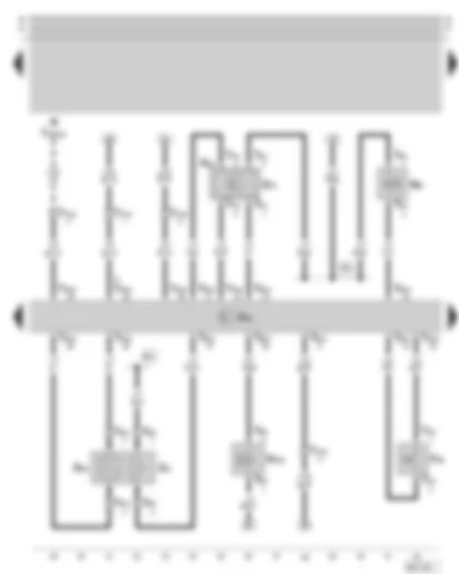 Wiring Diagram  SKODA OCTAVIA 1998 - Simos control unit - lambda probe - air mass meter and intake air temperature sender - variable intake manifold change-over valve - power assisted steering pressure switch