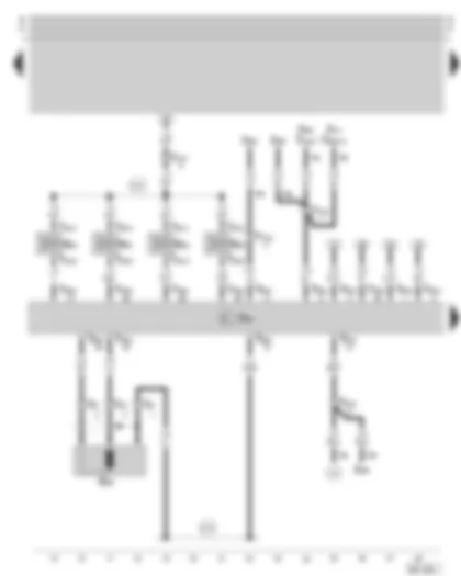 Wiring Diagram  SKODA OCTAVIA 1999 - Simos control unit - injection valves - engine speed sender
