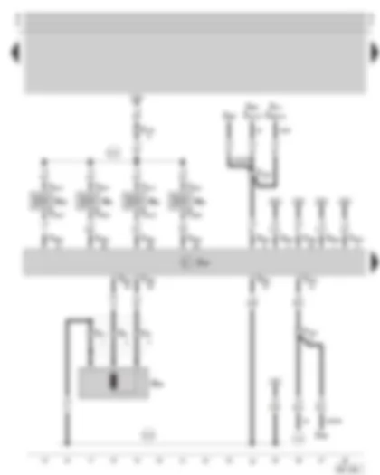 Wiring Diagram  SKODA OCTAVIA 1999 - Motronic control unit - injection valves - engine speed sender