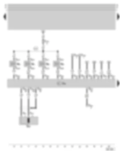 Wiring Diagram  SKODA OCTAVIA 1999 - Simos control unit - injection valves - engine speed sender