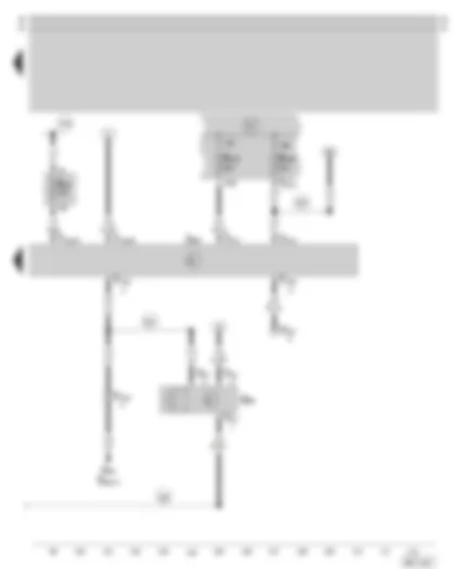 Wiring Diagram  SKODA OCTAVIA 1999 - Radiator fan control unit - fuse holder on the battery - high pressure sender