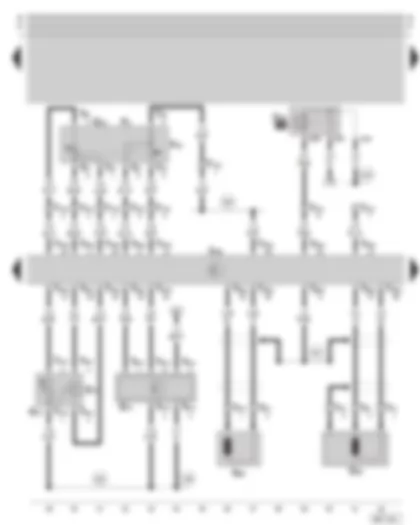 Wiring Diagram  SKODA OCTAVIA 1998 - Diesel direct injection system control unit - engine speed sender - air mass meter - intake manifold pressure sender and intake manifold temperature sender - diesel direct injection system relay