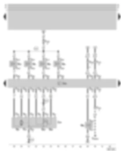 Wiring Diagram  SKODA OCTAVIA 2003 - 1AV control unit - injection valves - throttle valve control unit