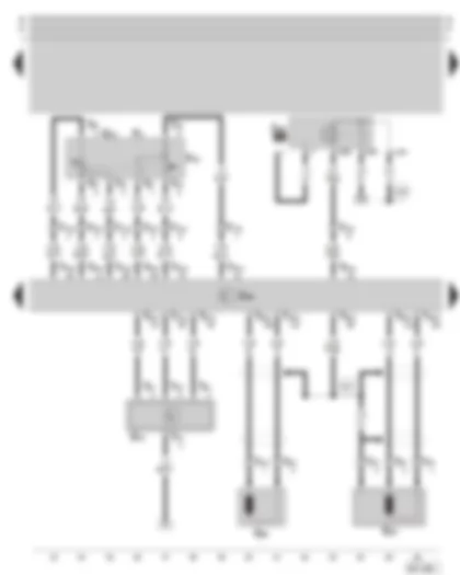 Wiring Diagram  SKODA OCTAVIA 2003 - Diesel direct injection system control unit - engine speed sender - air mass meter - accelerator pedal position sender - diesel direct injection system relay