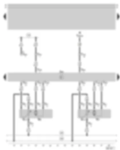 Wiring Diagram  SKODA OCTAVIA 2002 - Climatronic control unit - central flap control motor - footwell/defroster flap control motor