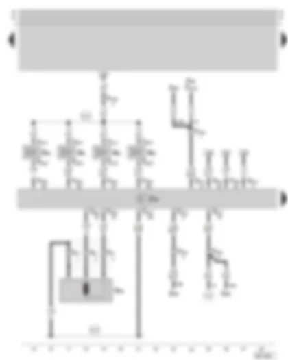Wiring Diagram  SKODA OCTAVIA 2002 - Motronic control unit - injection valves - engine speed sender