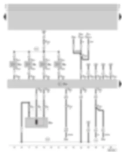 Wiring Diagram  SKODA OCTAVIA 2002 - Motronic control unit - injection valves - engine speed sender