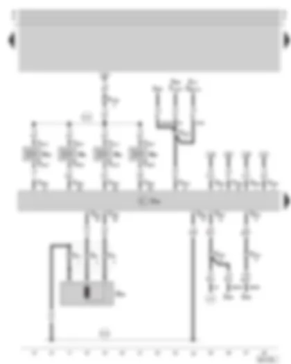 Wiring Diagram  SKODA OCTAVIA 2002 - Motronic control unit - injection valves - engine speed sender