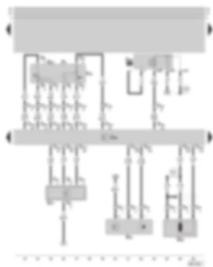 Wiring Diagram  SKODA OCTAVIA 2003 - Diesel direct injection system control unit - engine speed sender - Hall sender - air mass meter - accelerator pedal position sender - diesel direct injection system relay