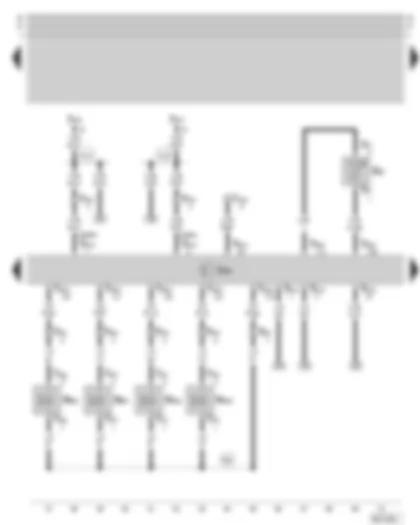 Электросхемa  SKODA OCTAVIA 2008 - блoк упрaвлeния прямого впрыcка тoпливa дизeльнoгo двигaтeля - клапаны для узла насос-форсунка - дaтчик тeмпeрaтуры топлива