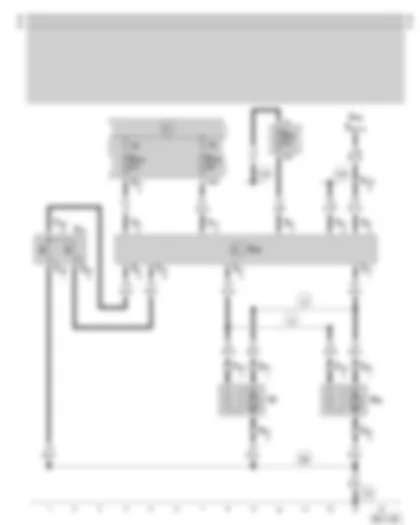 Wiring Diagram  SKODA OCTAVIA 2002 - Radiator fan thermal switch - radiator fan control unit - radiator fan - fuse holder - fuse holder on the battery