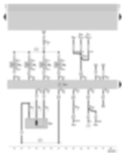 Wiring Diagram  SKODA OCTAVIA 2004 - Motronic control unit - injection valves - engine speed sender
