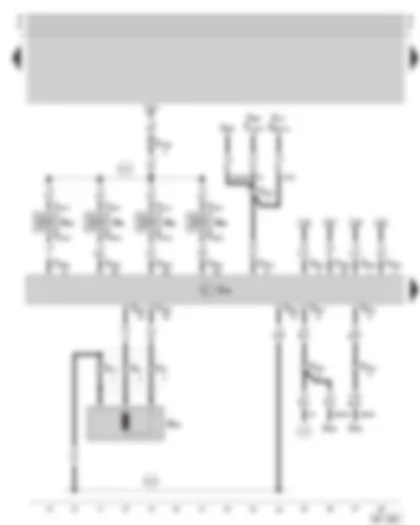 Wiring Diagram  SKODA OCTAVIA 2003 - Motronic control unit - injection valves - engine speed sender