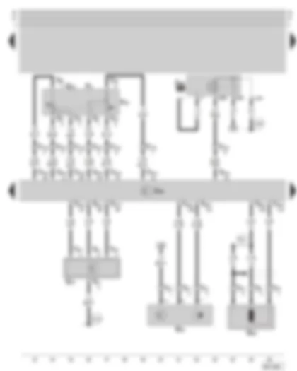 Wiring Diagram  SKODA OCTAVIA 2003 - Diesel direct injection system control unit - engine speed sender - Hall sender - air mass meter - accelerator pedal position sender - diesel direct injection system relay
