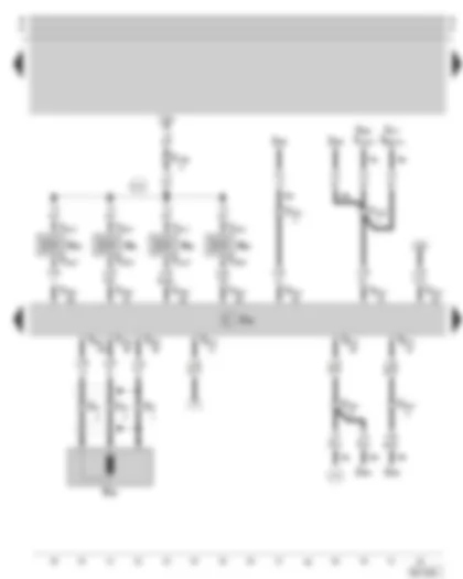 Wiring Diagram  SKODA OCTAVIA 2009 - Simos control unit - injection valves - engine speed sender